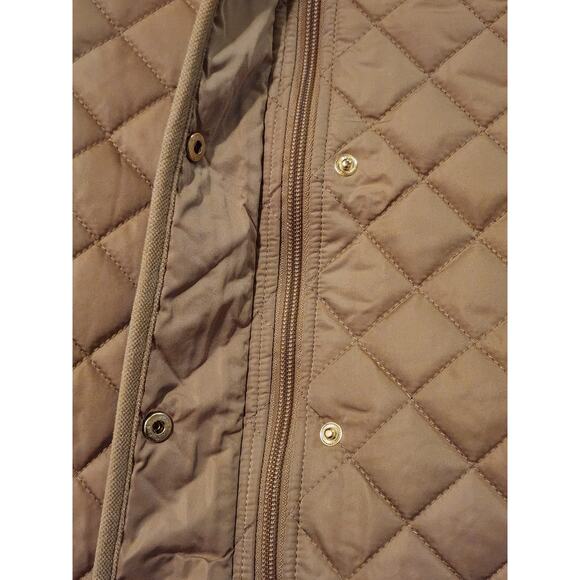 Kim Rogers Jacket Women's M Tan Quilted Full Zip Snap NWT - Picture 5 of 8